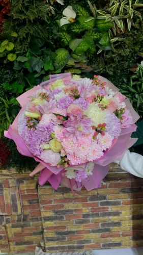 PEMBE BEYAZ KIR ÇİÇEĞİ BUKETİ