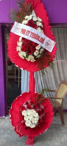 ÇİFT KAT KIRMIZI BEYAZ CANLI CELBERALI ÇELENG