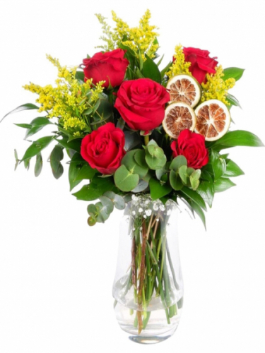 Vazoda Butik 5 Kırmızı Gül