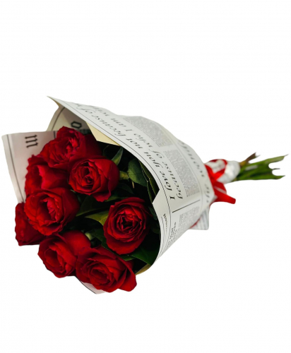 9 Gül Gazete Kağıt Süslemeli