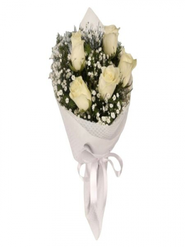 5 Beyaz Gül Buket