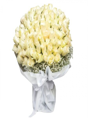 100 Beyaz Gül Buket
