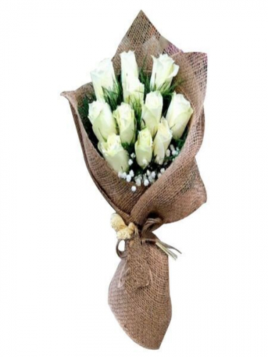 11` li Beyaz Gül Buketi